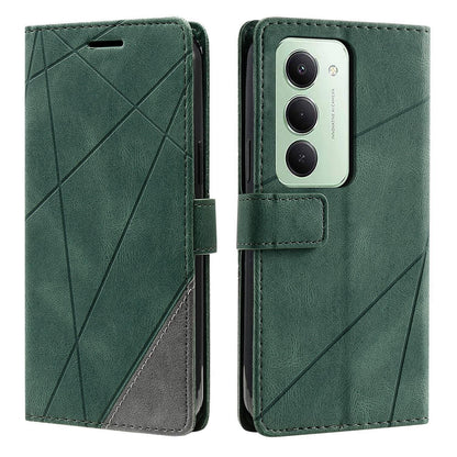 For Redmi 15 5G Global / 15 4G SEA 169.5mm Skin Feel Splicing Leather Phone Case(Green)