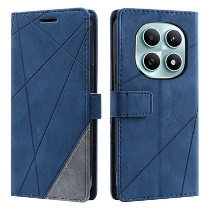 For Redmi Note 15 4G / 5G Global 164mm Skin Feel Splicing Leather Phone Case(Blue)