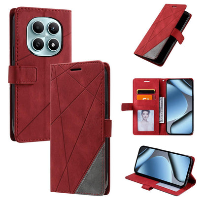 For Redmi Note 15 4G / 5G Global 164mm Skin Feel Splicing Leather Phone Case(Red)