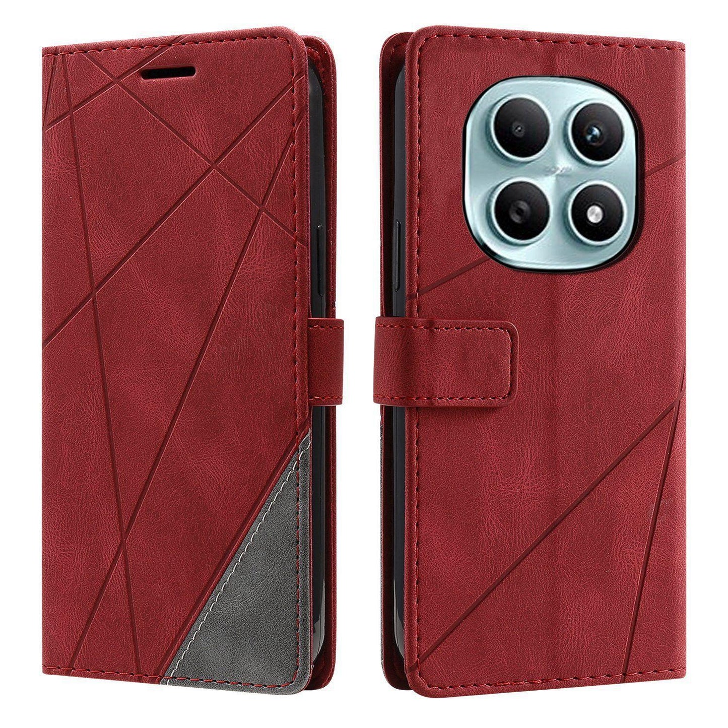 For Redmi Note 15 4G / 5G Global 164mm Skin Feel Splicing Leather Phone Case(Red)