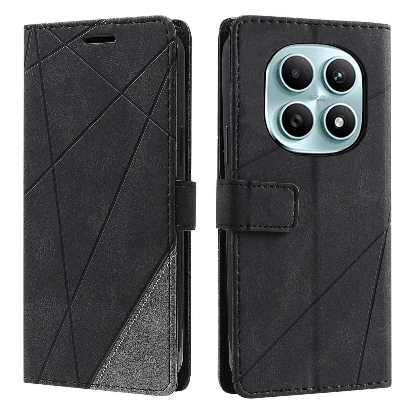 For Redmi Note 15 4G / 5G Global 164mm Skin Feel Splicing Leather Phone Case(Black)
