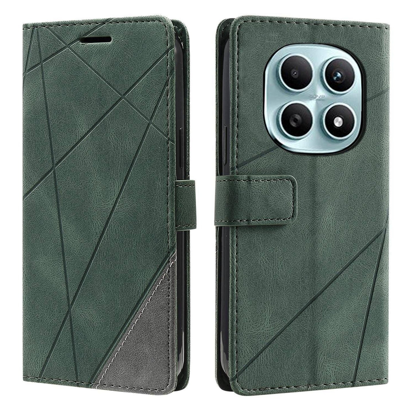 For Redmi Note 15 4G / 5G Global 164mm Skin Feel Splicing Leather Phone Case(Green)