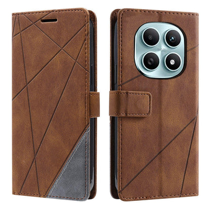 For Redmi Note 15 4G / 5G Global 164mm Skin Feel Splicing Leather Phone Case(Brown)