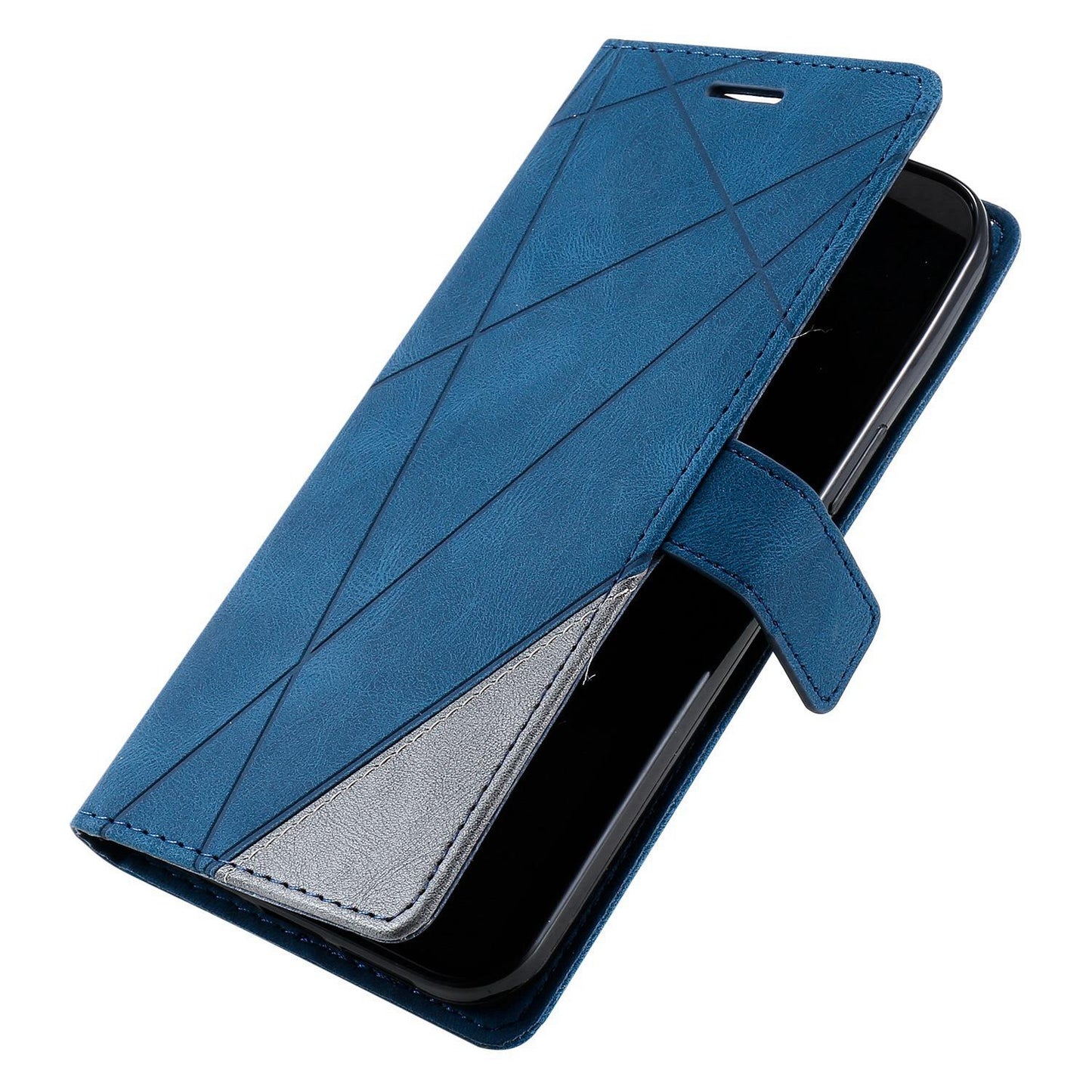For Redmi Note 15 Pro 5G Global 163.6mm Skin Feel Splicing Leather Phone Case(Blue)