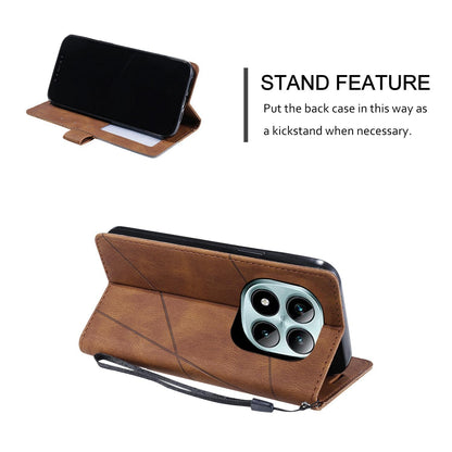 For Redmi Note 15 Pro 5G Global 163.6mm Skin Feel Splicing Leather Phone Case(Brown)