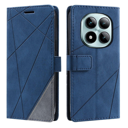 For Redmi Note 15 Pro 4G Global 163.2mm Skin Feel Splicing Leather Phone Case(Blue)