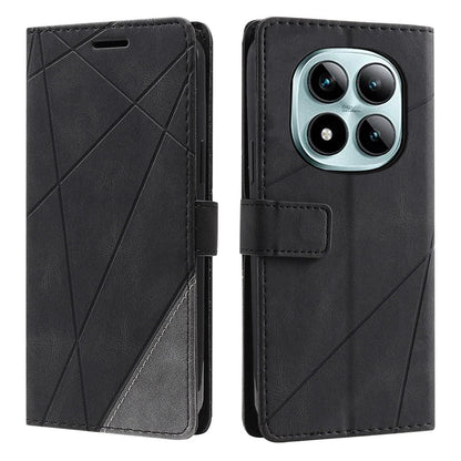 For Redmi Note 15 Pro 4G Global 163.2mm Skin Feel Splicing Leather Phone Case(Black)