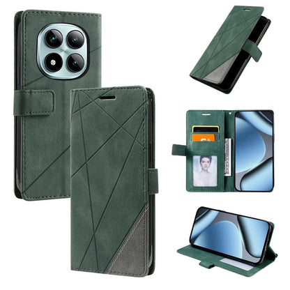 For Redmi Note 15 Pro 4G Global 163.2mm Skin Feel Splicing Leather Phone Case(Green)