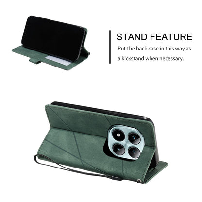 For Redmi Note 15 Pro 4G Global 163.2mm Skin Feel Splicing Leather Phone Case(Green)