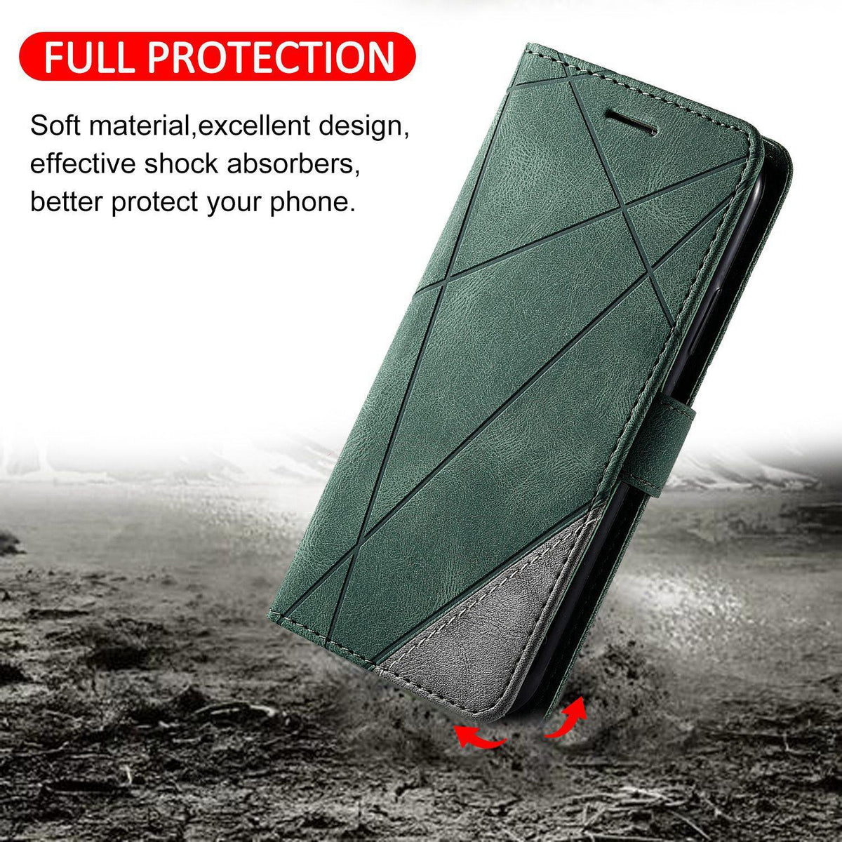 For Redmi Note 15 Pro 4G Global 163.2mm Skin Feel Splicing Leather Phone Case - Green - EDA010010907D