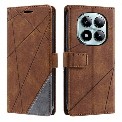 For Redmi Note 15 Pro 4G Global 163.2mm Skin Feel Splicing Leather Phone Case(Brown)