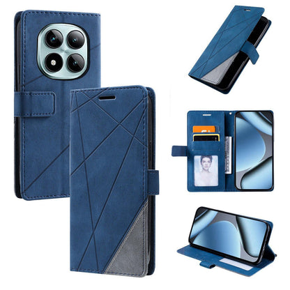 For Redmi Note 15 Pro+ Global 163.3mm Skin Feel Splicing Leather Phone Case(Blue)