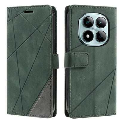 For Redmi Note 15 Pro+ Global 163.3mm Skin Feel Splicing Leather Phone Case(Green)