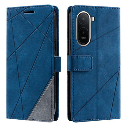 For Redmi A7 Pro 4G / 5G / Poco C81 Skin Feel Splicing Leather Phone Case(Blue)