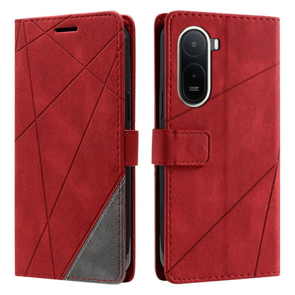 For Redmi A7 Pro 4G / 5G / Poco C81 Skin Feel Splicing Leather Phone Case(Red)