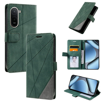 For Redmi A7 Pro 4G / 5G / Poco C81 Skin Feel Splicing Leather Phone Case(Green)
