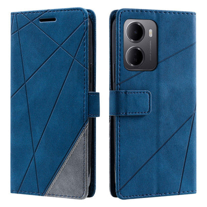 For Redmi 15a 5G / R70 5G Skin Feel Splicing Leather Phone Case(Blue)