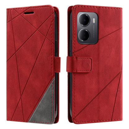 For Redmi 15a 5G / R70 5G Skin Feel Splicing Leather Phone Case(Red)