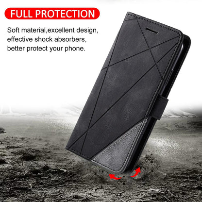 For Redmi 15a 5G / R70 5G Skin Feel Splicing Leather Phone Case(Black)