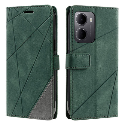 For Redmi 15a 5G / R70 5G Skin Feel Splicing Leather Phone Case(Green)