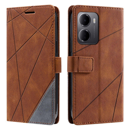 For Redmi 15a 5G / R70 5G Skin Feel Splicing Leather Phone Case(Brown)