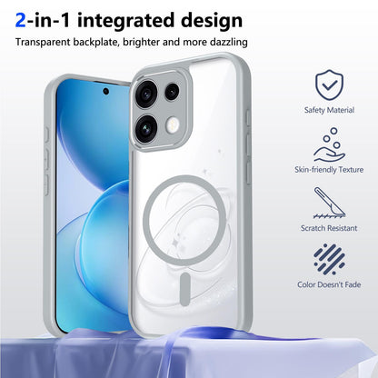 For OPPO Reno16 F 5G Global Matte PC Skin-feel Magnetic Shockproof Phone Case(Grey)