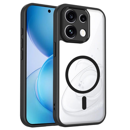 For OPPO Reno16 F 5G Global Matte PC Skin-feel Magnetic Shockproof Phone Case(Black)