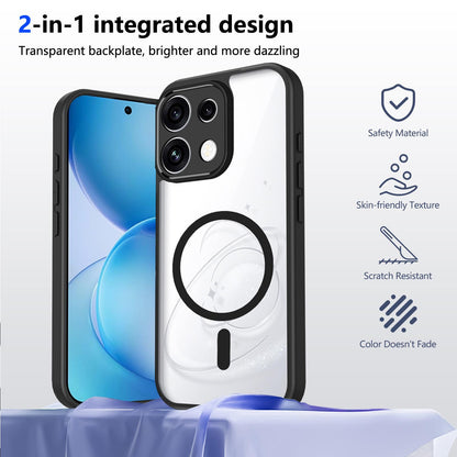 For OPPO Reno16 F 5G Global Matte PC Skin-feel Magnetic Shockproof Phone Case(Black)