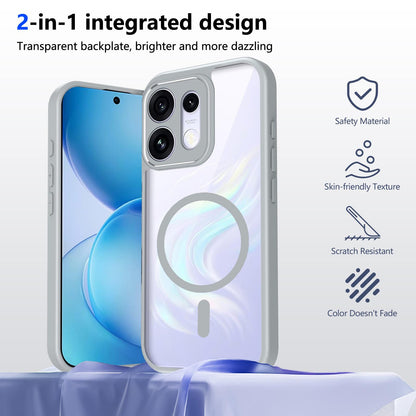 For OPPO Reno16 / Reno16 Pro Global Matte PC Skin-feel Magnetic Shockproof Phone Case(Grey)