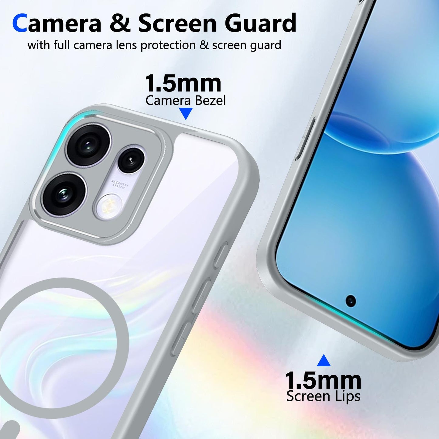 For OPPO Reno16 / Reno16 Pro Global Matte PC Skin-feel Magnetic Shockproof Phone Case(Grey)