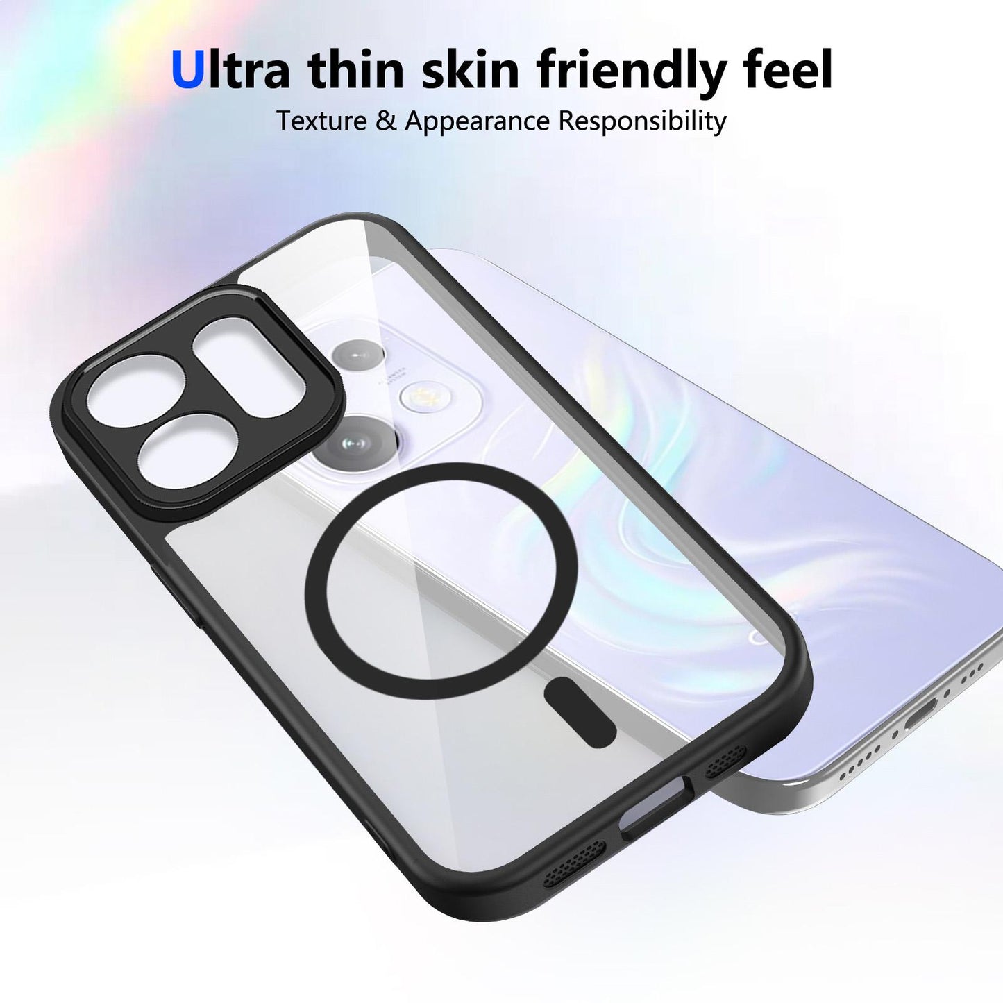 For OPPO Reno16 / Reno16 Pro Global Matte PC Skin-feel Magnetic Shockproof Phone Case(Black)