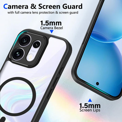 For OPPO Reno16 / Reno16 Pro Global Matte PC Skin-feel Magnetic Shockproof Phone Case(Black)