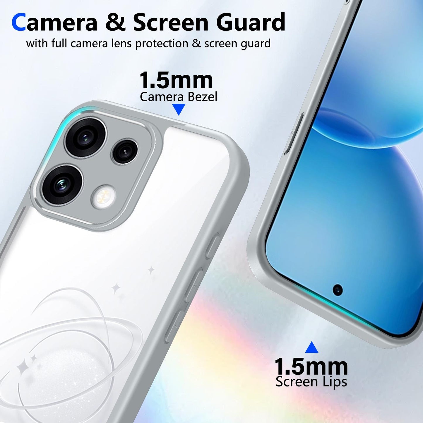 For OPPO Reno16 F 5G Global Matte PC Skin-feel Shockproof Phone Case(Grey)