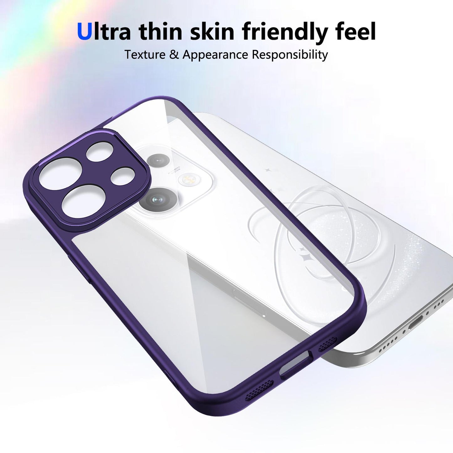 For OPPO Reno16 F 5G Global Matte PC Skin-feel Shockproof Phone Case(Purple)