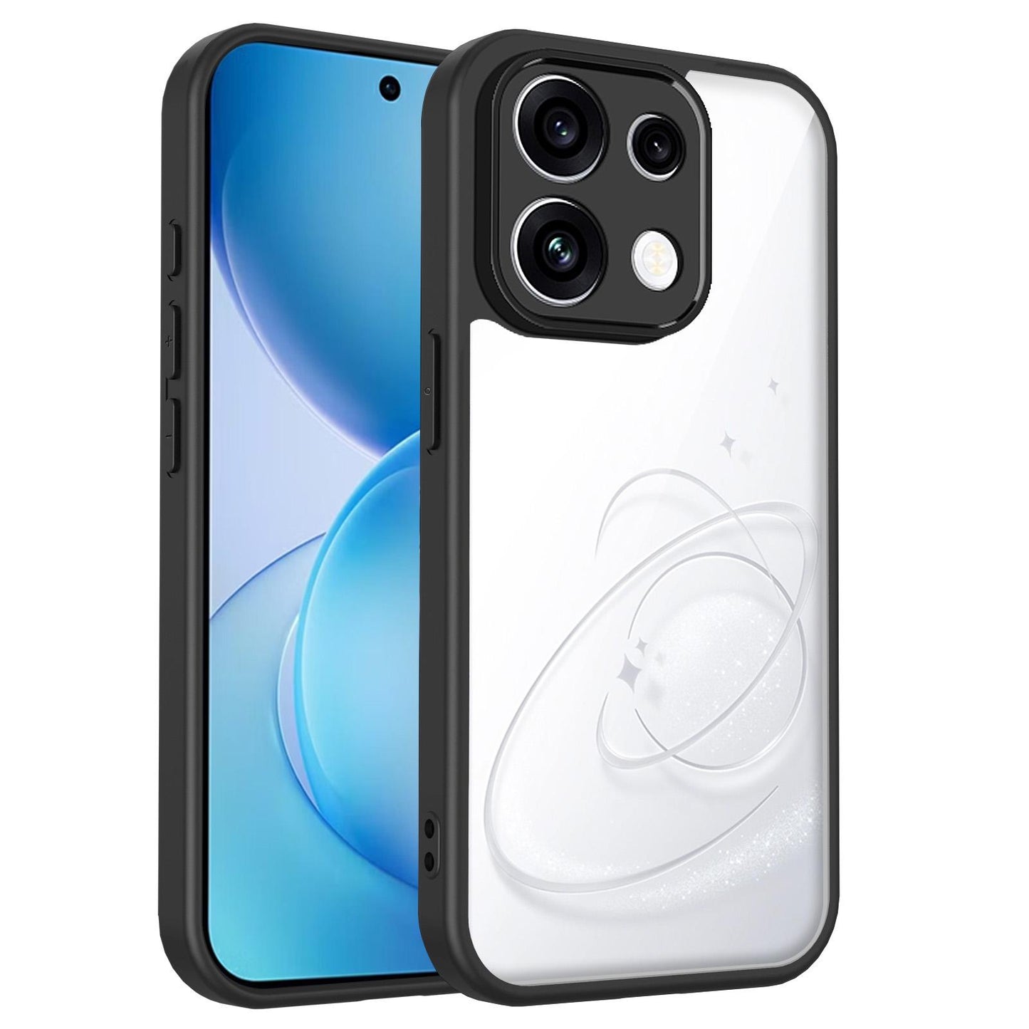 For OPPO Reno16 F 5G Global Matte PC Skin-feel Shockproof Phone Case(Black)