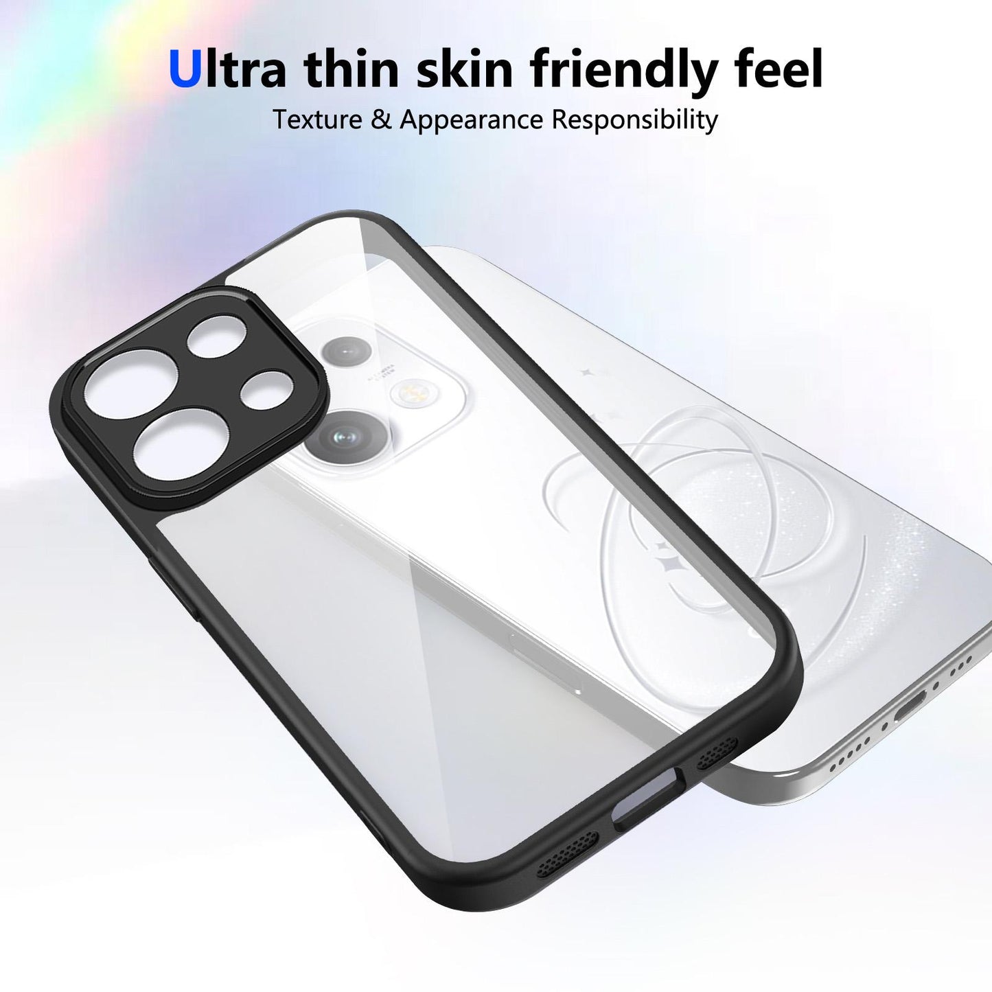 For OPPO Reno16 F 5G Global Matte PC Skin-feel Shockproof Phone Case(Black)