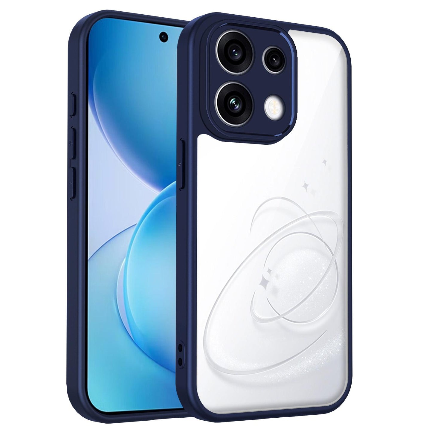 For OPPO Reno16 F 5G Global Matte PC Skin-feel Shockproof Phone Case(Blue)