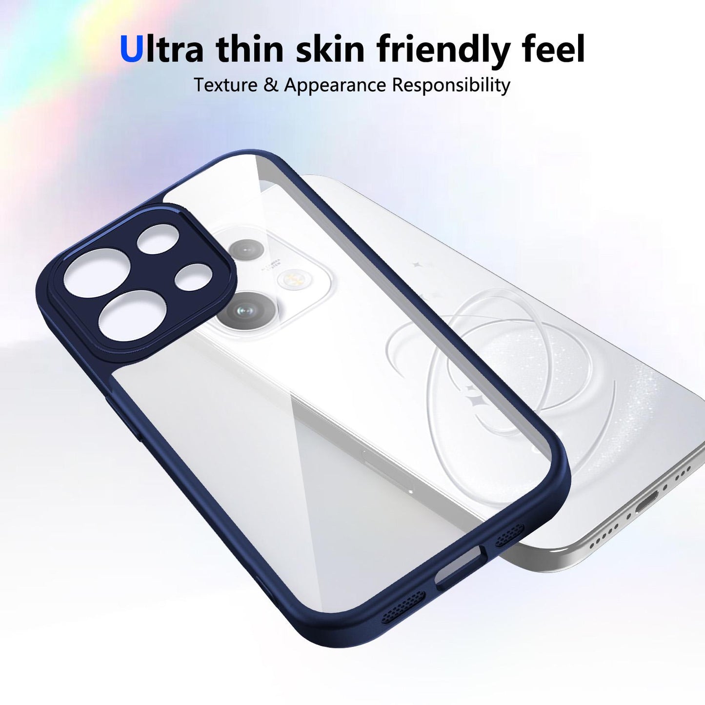 For OPPO Reno16 F 5G Global Matte PC Skin-feel Shockproof Phone Case(Blue)