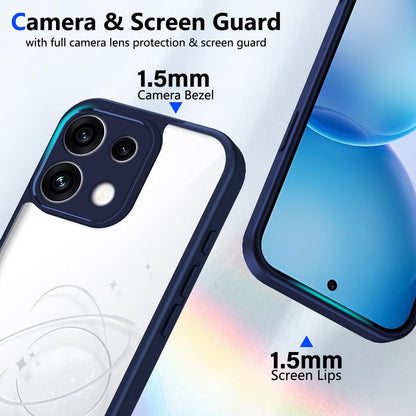 For OPPO Reno16 F 5G Global Matte PC Skin-feel Shockproof Phone Case(Blue)
