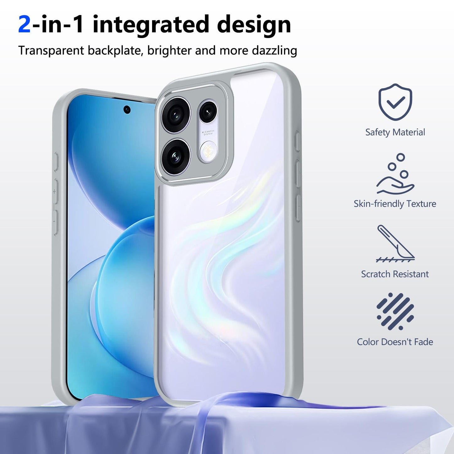 For OPPO Reno16 / Reno16 Pro 5G Global Matte PC Skin-feel Shockproof Phone Case(Grey)