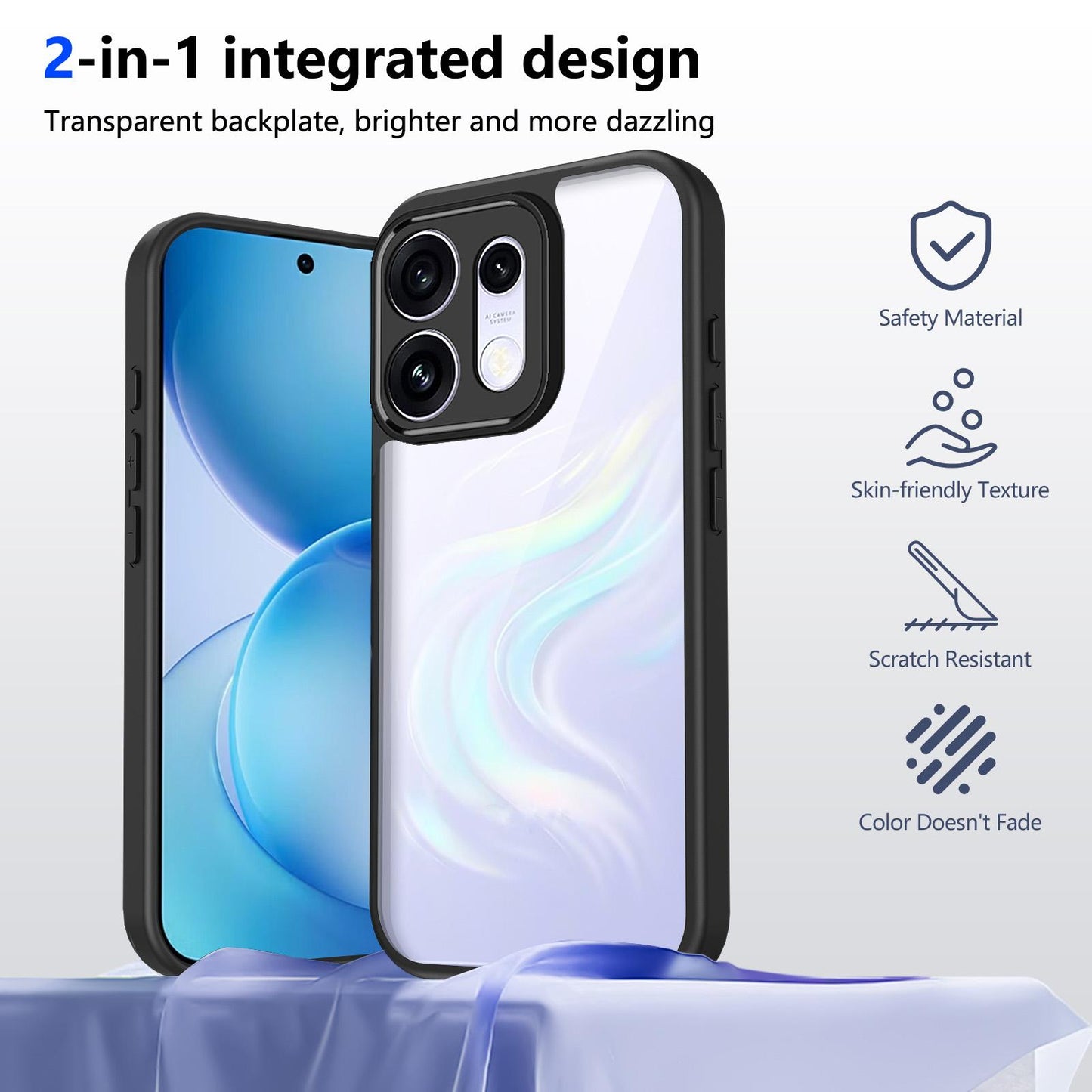 For OPPO Reno16 / Reno16 Pro 5G Global Matte PC Skin-feel Shockproof Phone Case(Black)