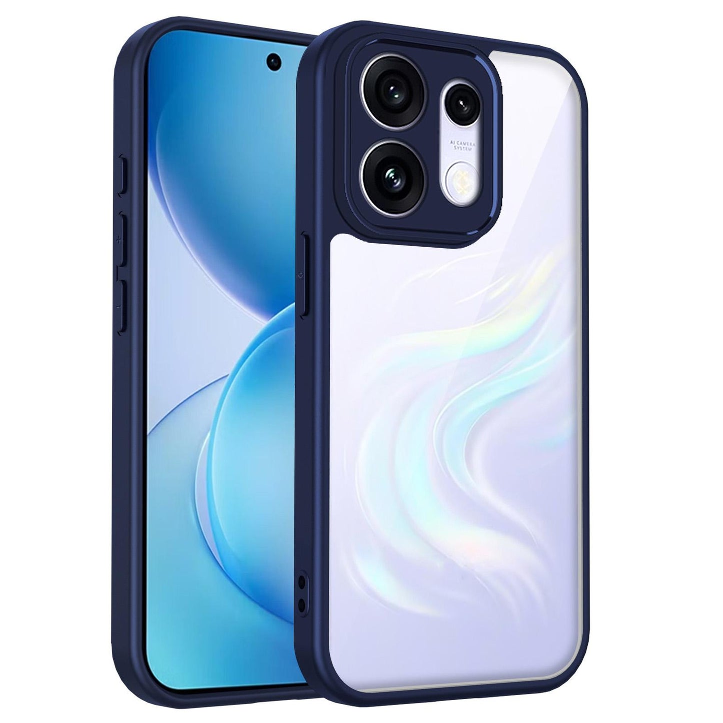 For OPPO Reno16 / Reno16 Pro 5G Global Matte PC Skin-feel Shockproof Phone Case(Blue)
