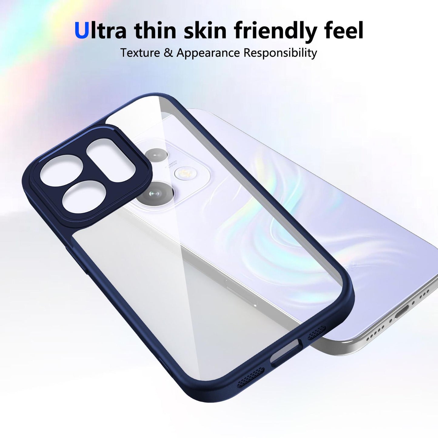 For OPPO Reno16 / Reno16 Pro 5G Global Matte PC Skin-feel Shockproof Phone Case(Blue)