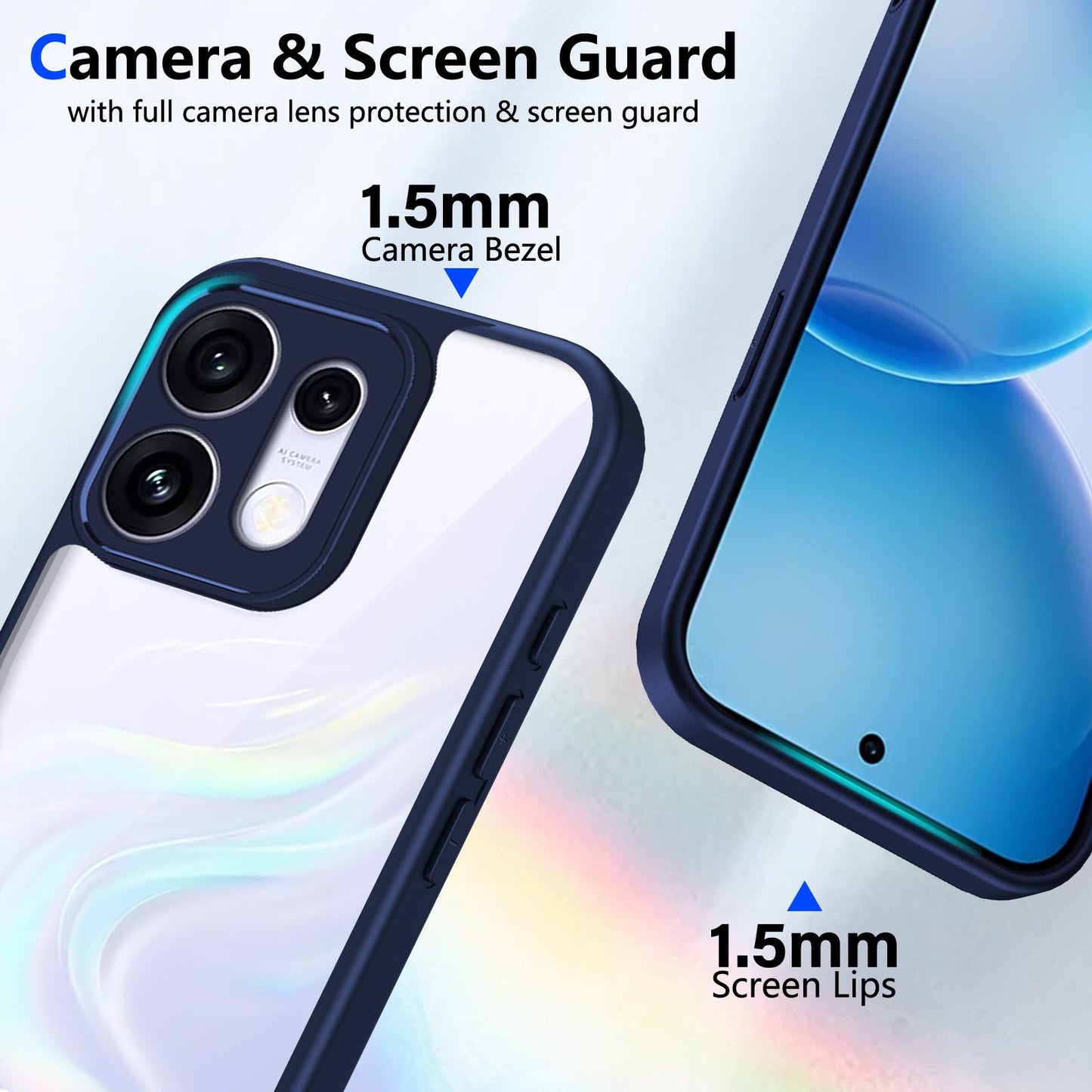 For OPPO Reno16 / Reno16 Pro 5G Global Matte PC Skin-feel Shockproof Phone Case(Blue)