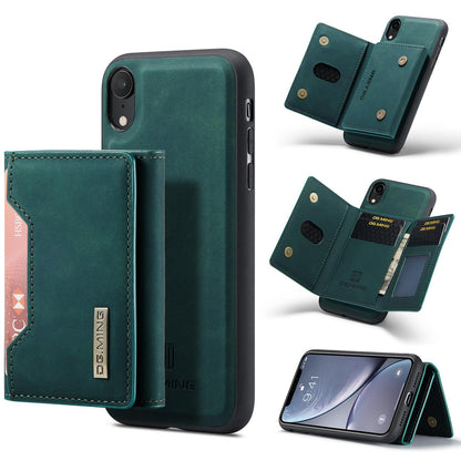 For iPhone XR DG.MING M2 Series 3-Fold Multi Card Bag + Magnetic Phone Case(Green)
