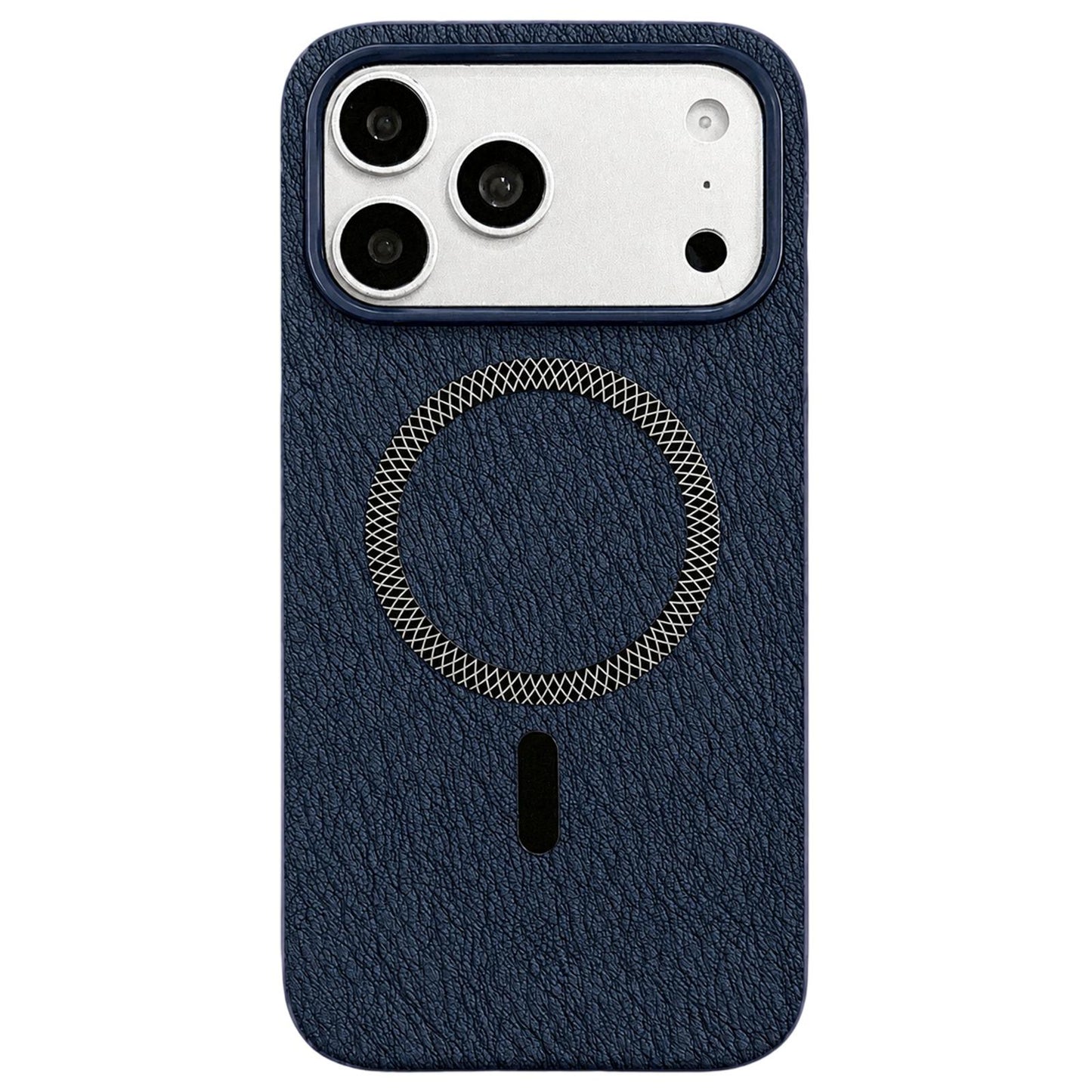 For iPhone 17 Pro Max Acrylic Hybrid TPU Rhombus Texture Magnetic Phone Case(Blue)
