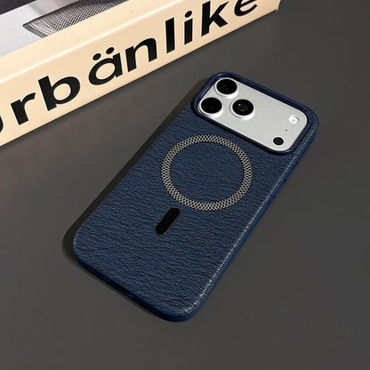 For iPhone 17 Pro Max Acrylic Hybrid TPU Rhombus Texture Magnetic Phone Case(Blue)