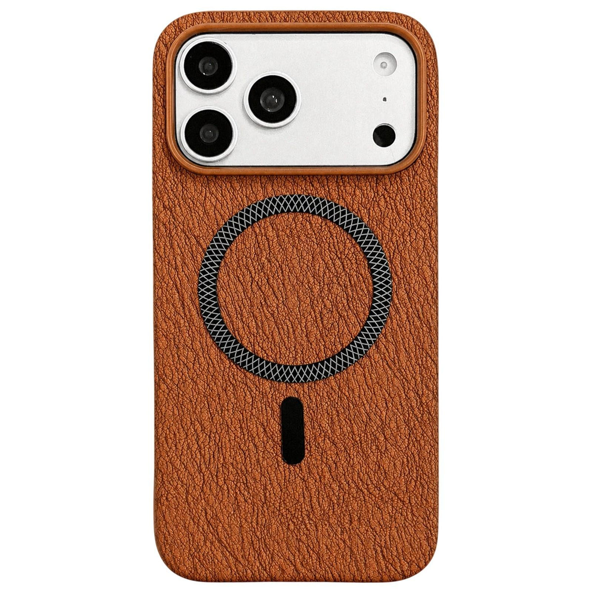 For iPhone 18 Pro Max / 17 Pro Max Acrylic Hybrid TPU Rhombus Texture Magnetic Phone Case - Terracotta - EDA010014901B