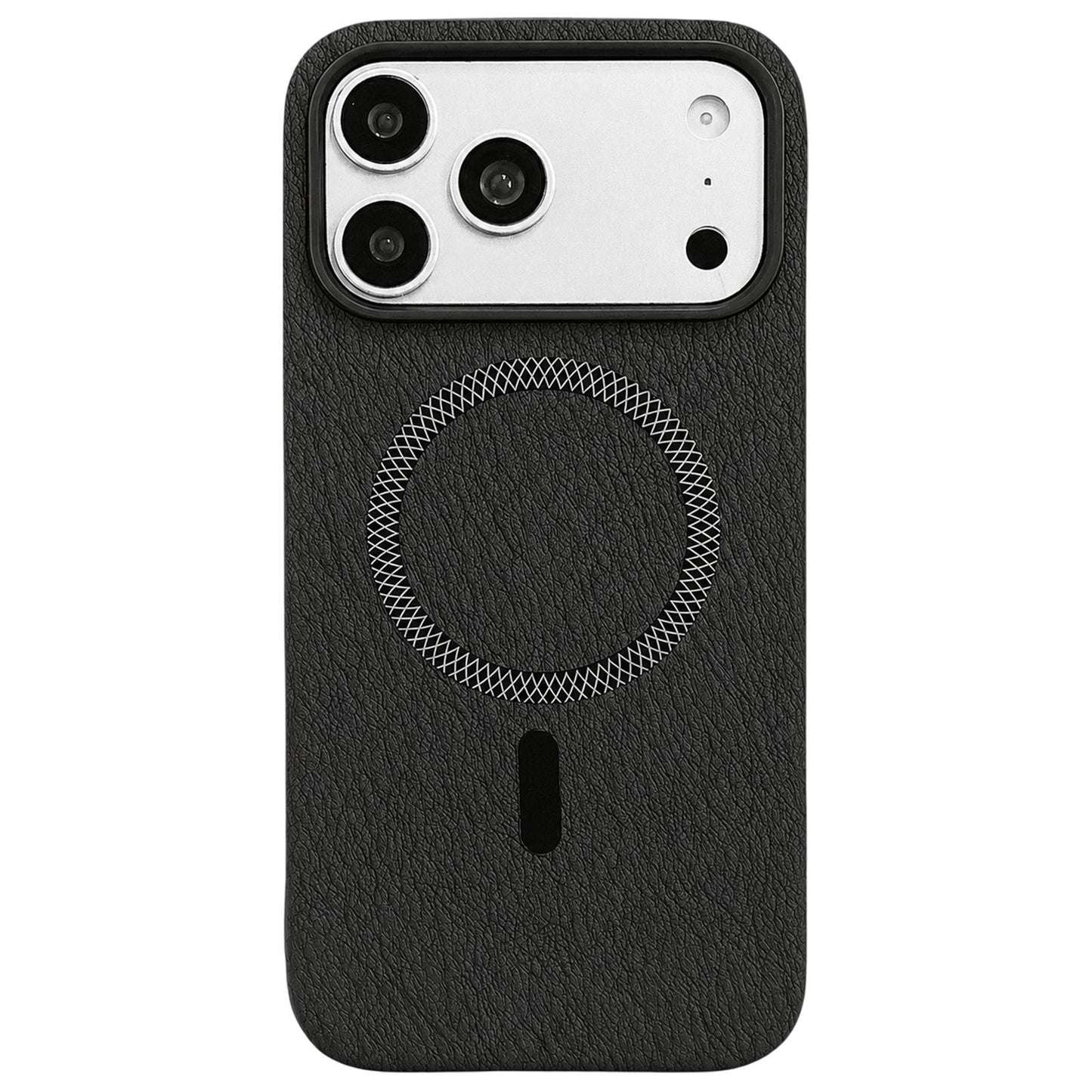 For iPhone 17 Pro Max Acrylic Hybrid TPU Rhombus Texture Magnetic Phone Case(Black)