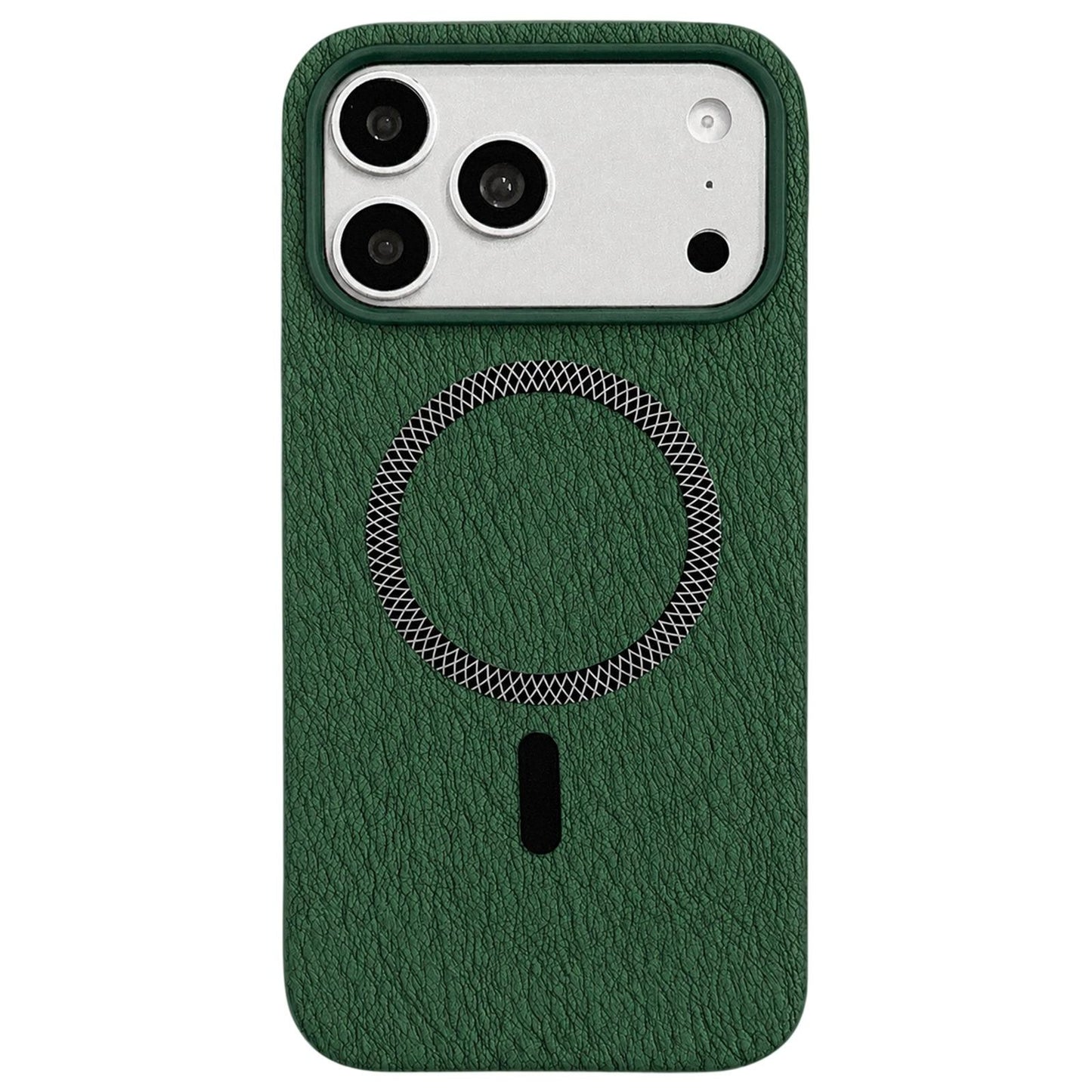 For iPhone 17 Pro Max Acrylic Hybrid TPU Rhombus Texture Magnetic Phone Case(Green)
